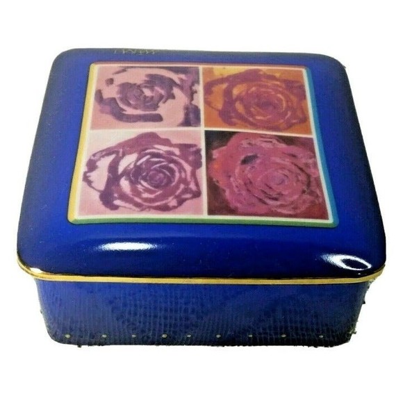 VTG Goebel Trinket Covered Dish Cobalt Blue Floral Rose Colleague "Mara" - Picture 1 of 7
